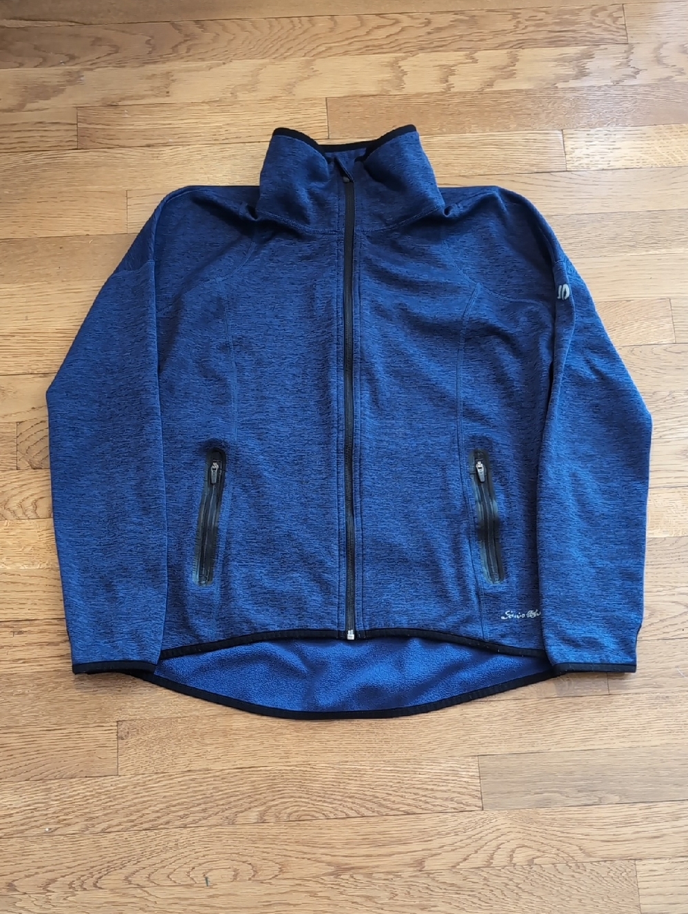 Eddie Bauer Blue Zip Front Utility Fleece Jacket